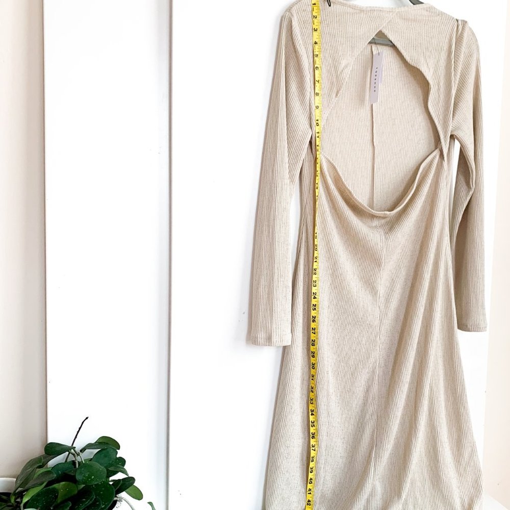 NWT topshop cream open back midi dress crew neck - Picture 5 of 7